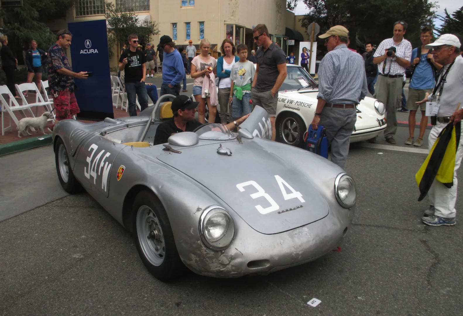 A Porsche original paint 550 on display at the Carmel Concours