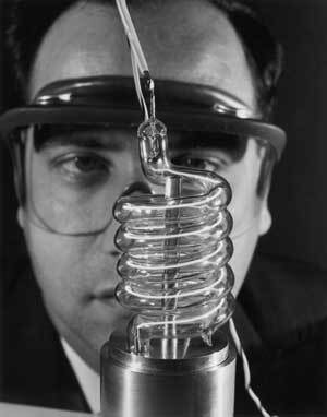 Theodore Maiman with the first working laser