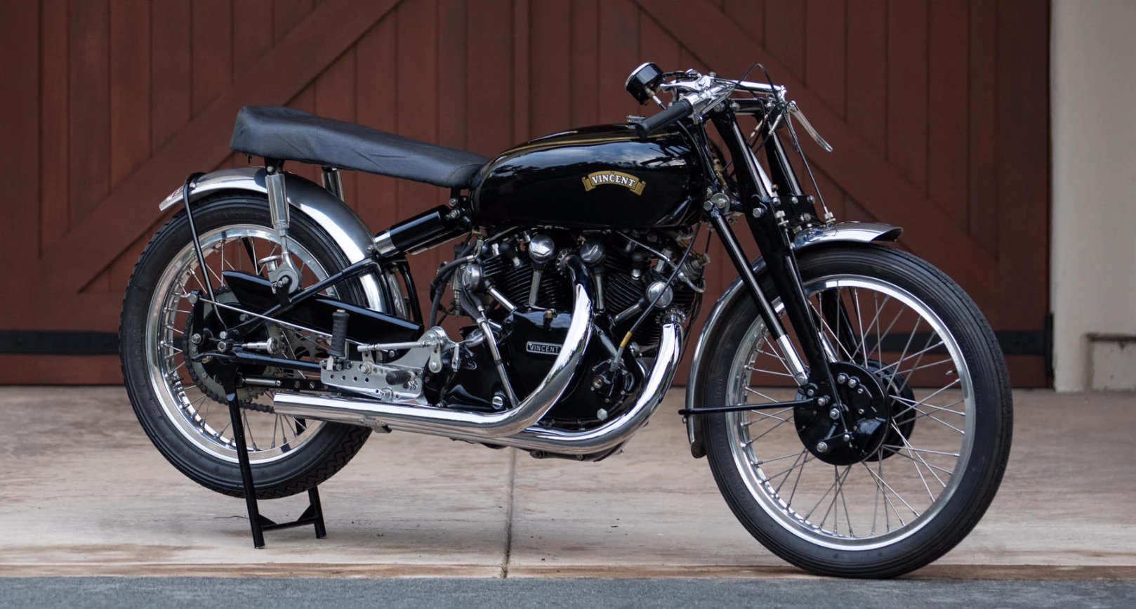 The Ex-Ed LaBelle road racer and drag bike 1952 Vincent Black Shadow Special is expected to sell for $200,000 to $240,000