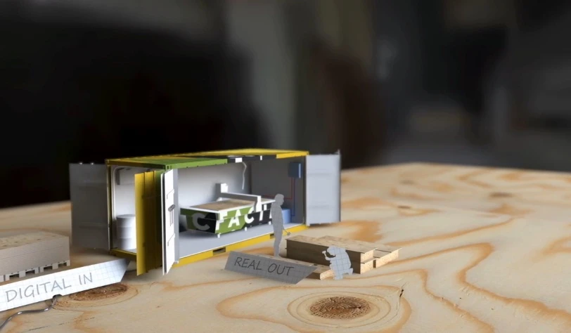The digital wood cutter gets to works on cutting building components