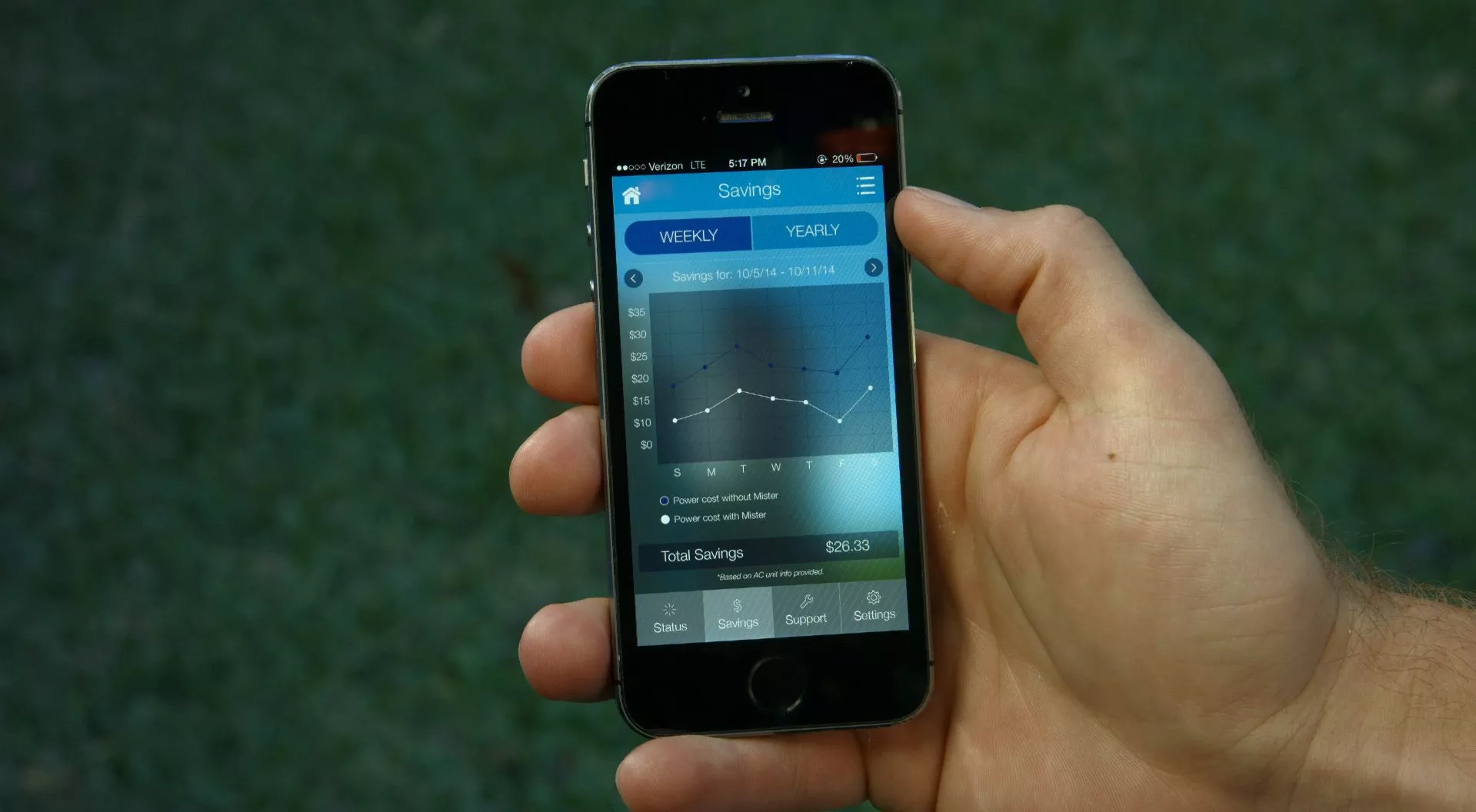Mistbox has an app (Android or Apple iPhone) which enables you to calculate your savings and monitor it's performance