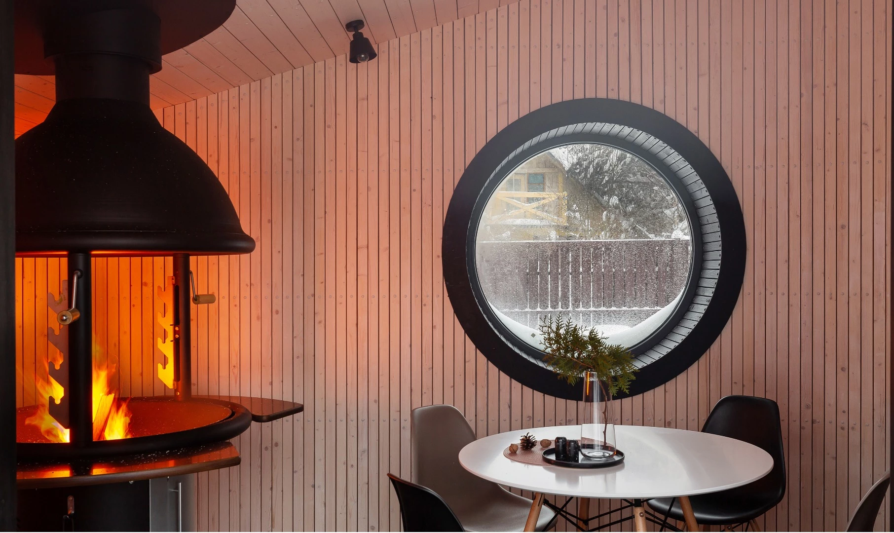 The Flexse prototype has been built as an outdoor Nordic-style barbecue house
