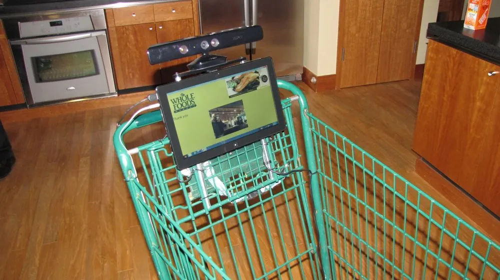 Whole Foods is testing a Kinect-powered shopping cart that will follow shoppers around and detect the items they pick up
