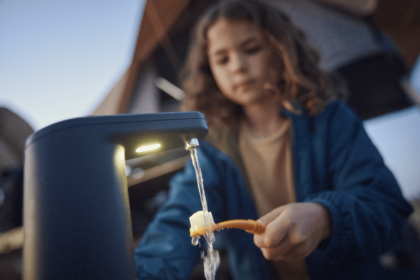 Dometic turns car into camper via stackable, trunk-size base camp kit The Go Hydration Faucet is great for cooking, drinking, washing and brushing teeth