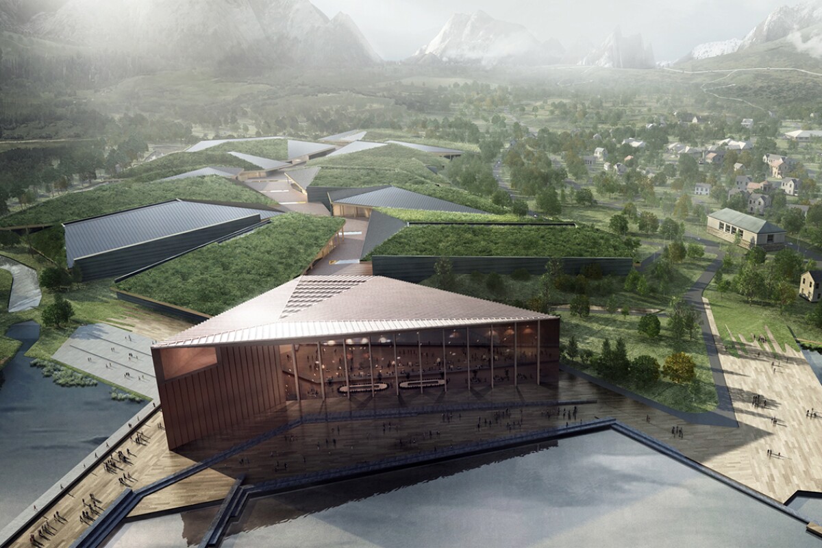 An artist's rendition of the Kolos data center, being built in northern Norway