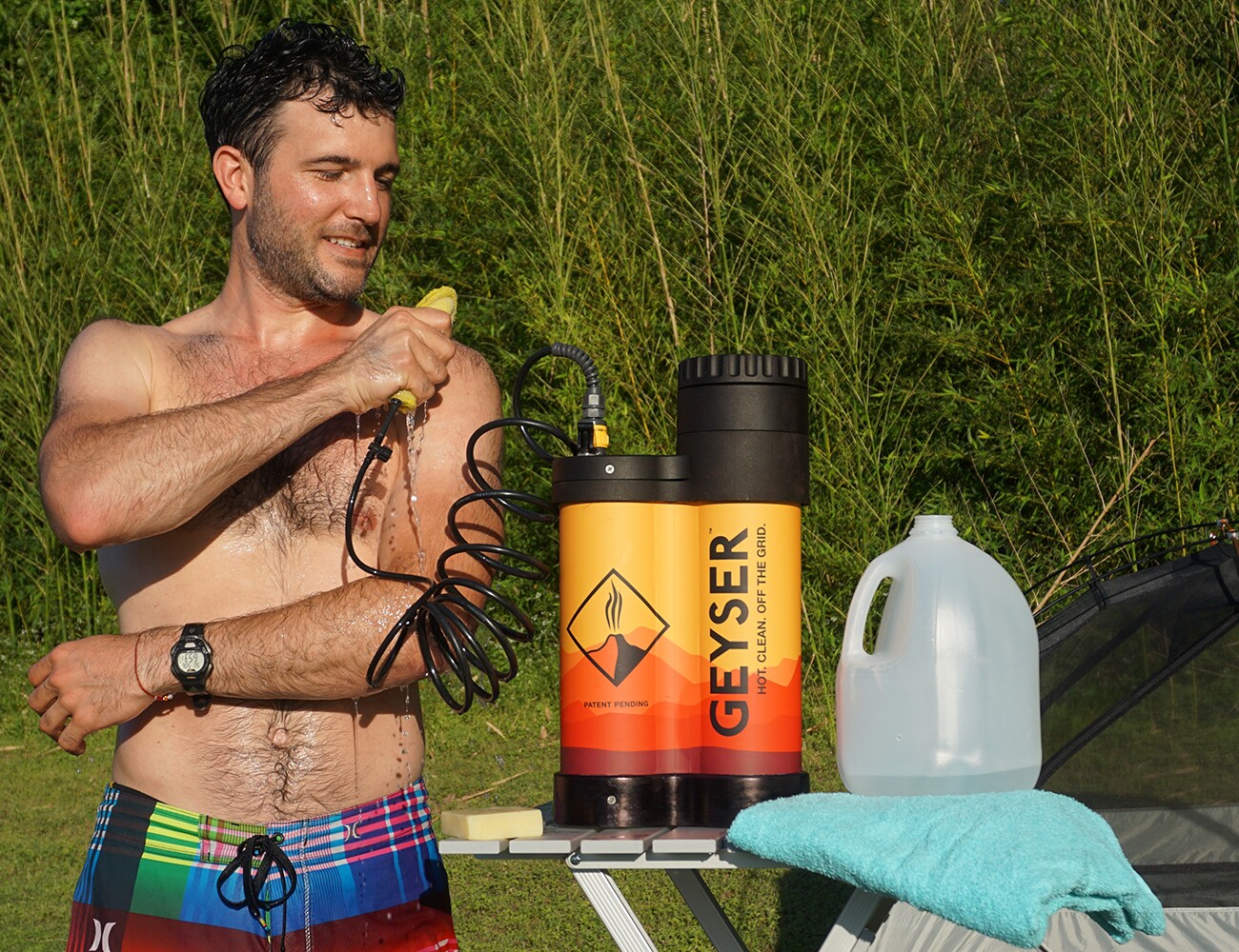 Car-powered shower puts users in hot water