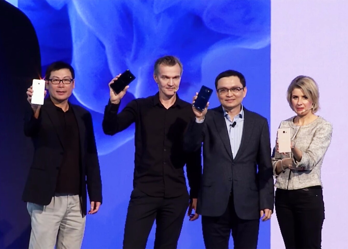 HTC executive team shows off the new handsets