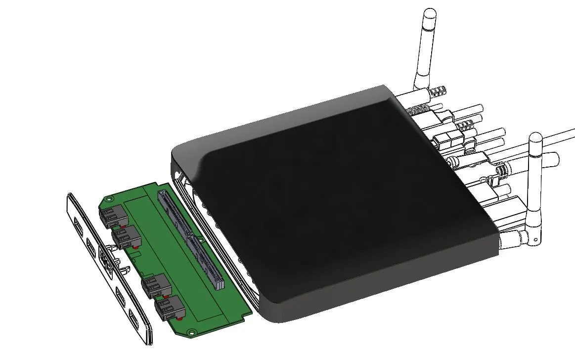 The FACE Module is a sheet-metal front panel connected via an internal extension-board, with different I/O setups catering for different needs