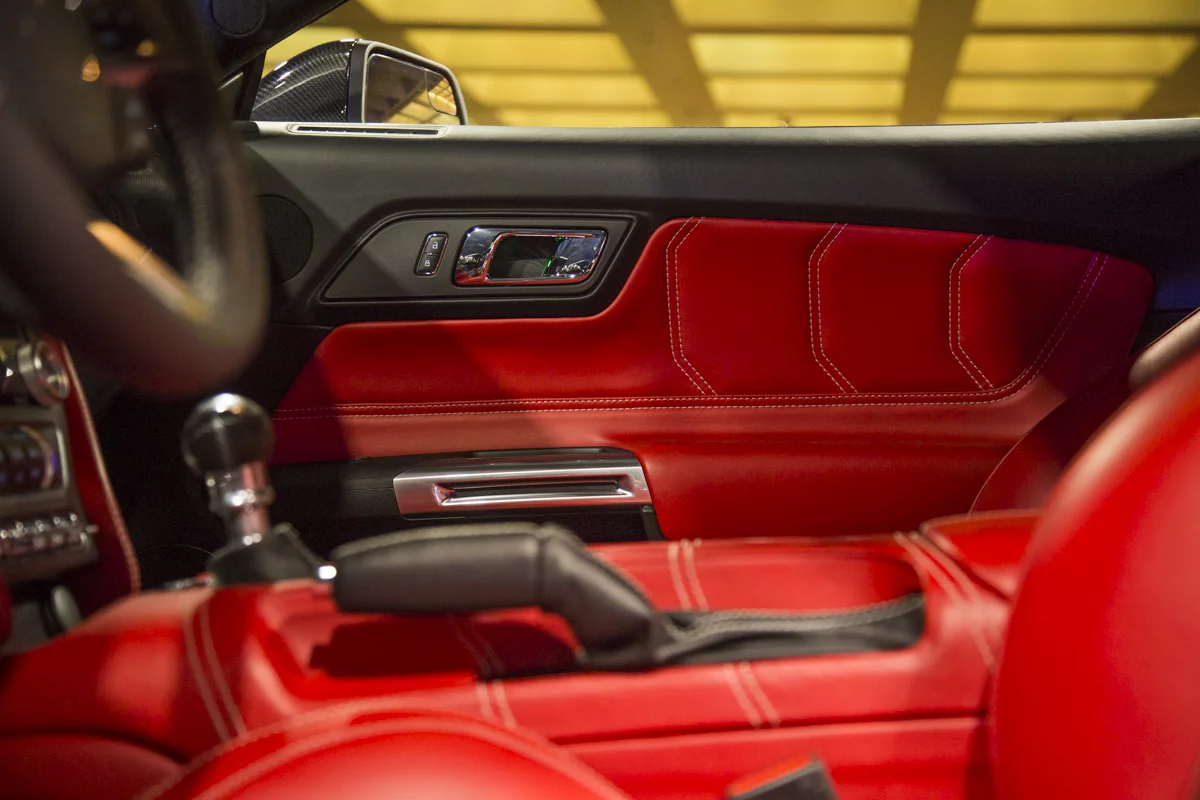 Leather trim is everywhere inside