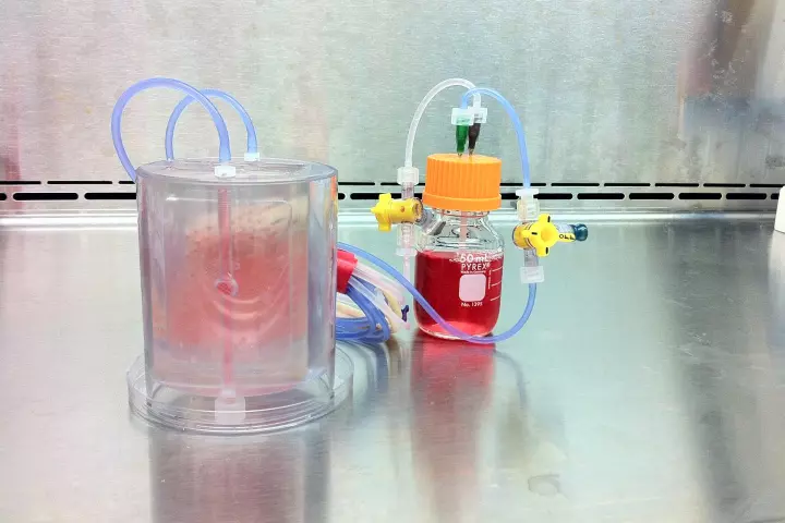 The bone matrix was grown this bioreactor, which was shipped across country to test its resiliency