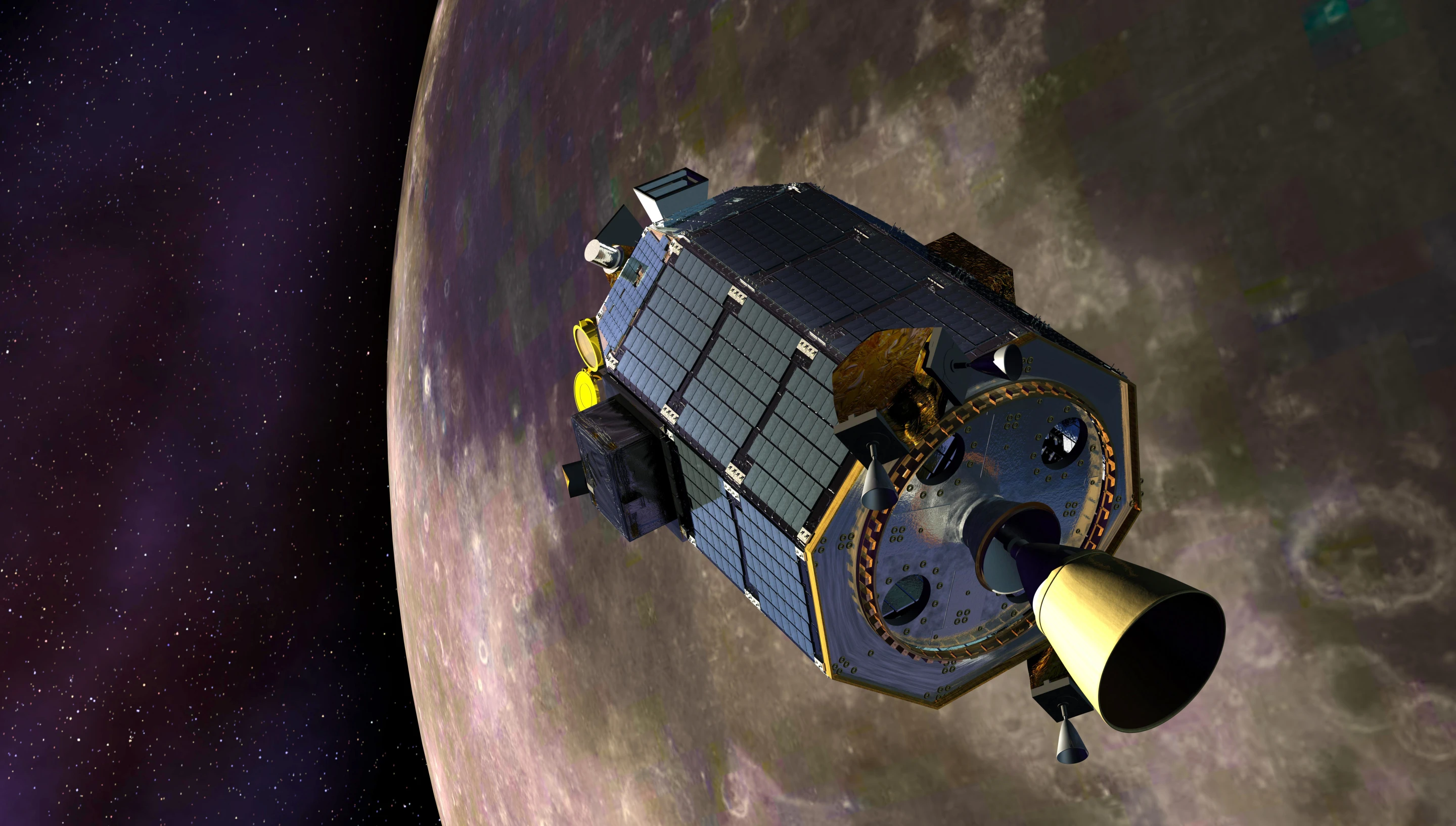 Artist's concept of LADEE entering lunar orbit (Image: NASA)