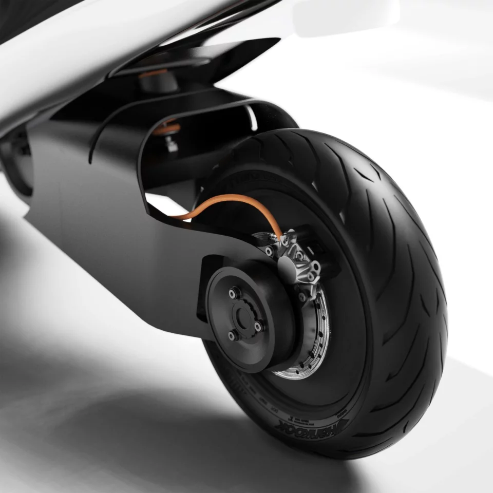 The Nano e-scooter features a 4-kW electric motor built into the rear hub