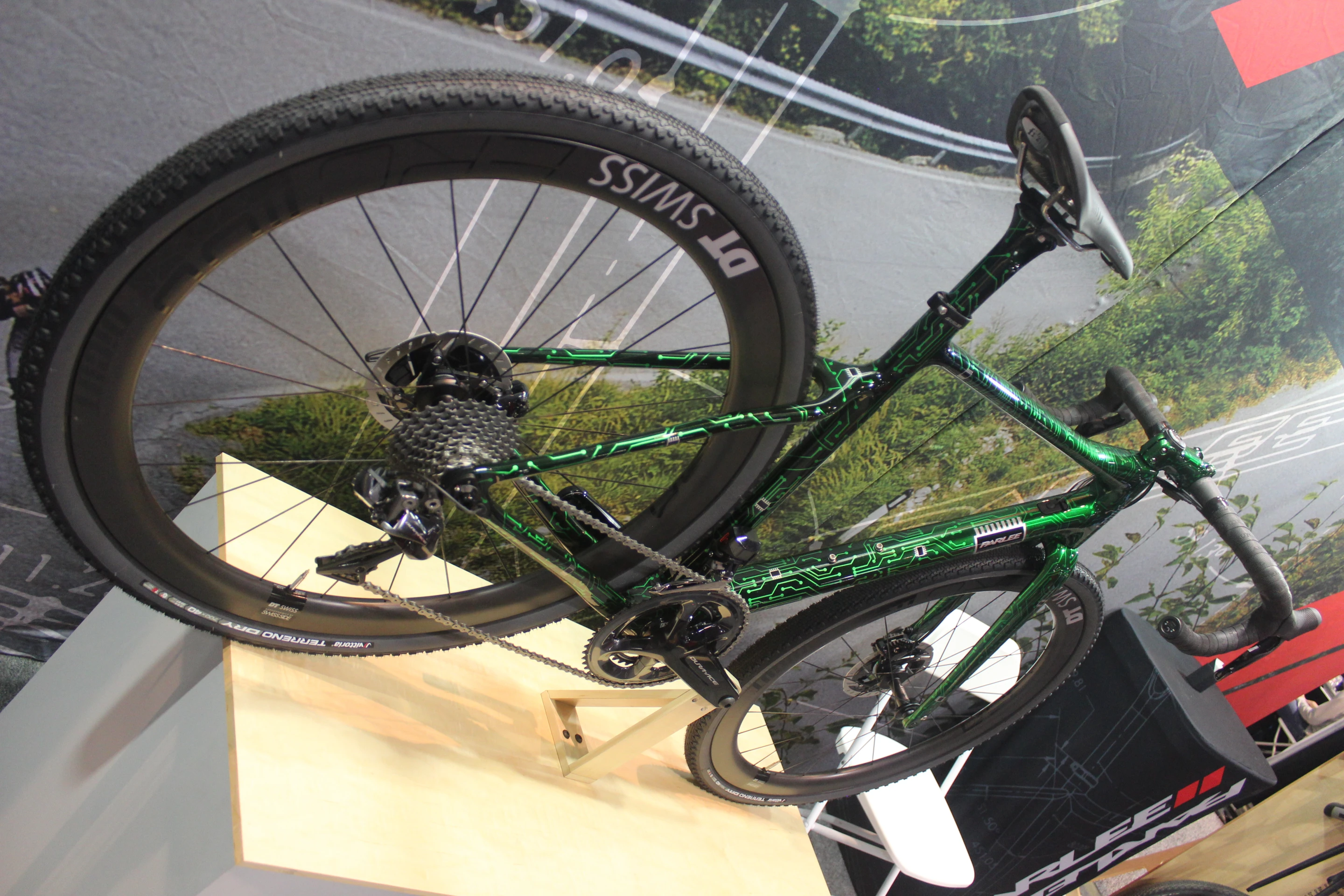 Parlee Cycles' Chebacco cross bike, with its circuit board paint job, was a favorite at the show