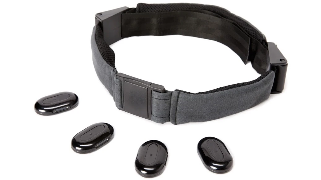 The BodyRocks BassBelt utilizes integrated transducers to give the wearer a rhythmic bass thump at the waist, plus it wirelessly relays the music to third-party Bluetooth speakers or headphones, AND it sends select frequencies of that music to up to 40 of the stones