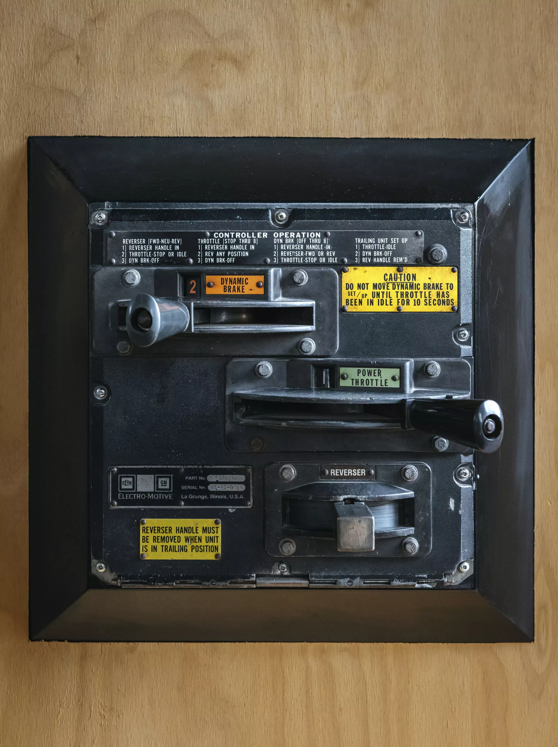 Maxon Studio's control panel was previously installed in a Burlington Northern locomotive