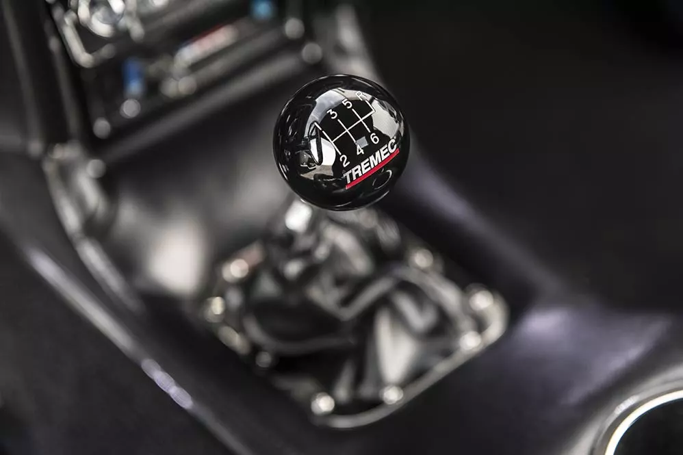The Tremec 6-speed manual transmission features in the Mach 1 Hitman