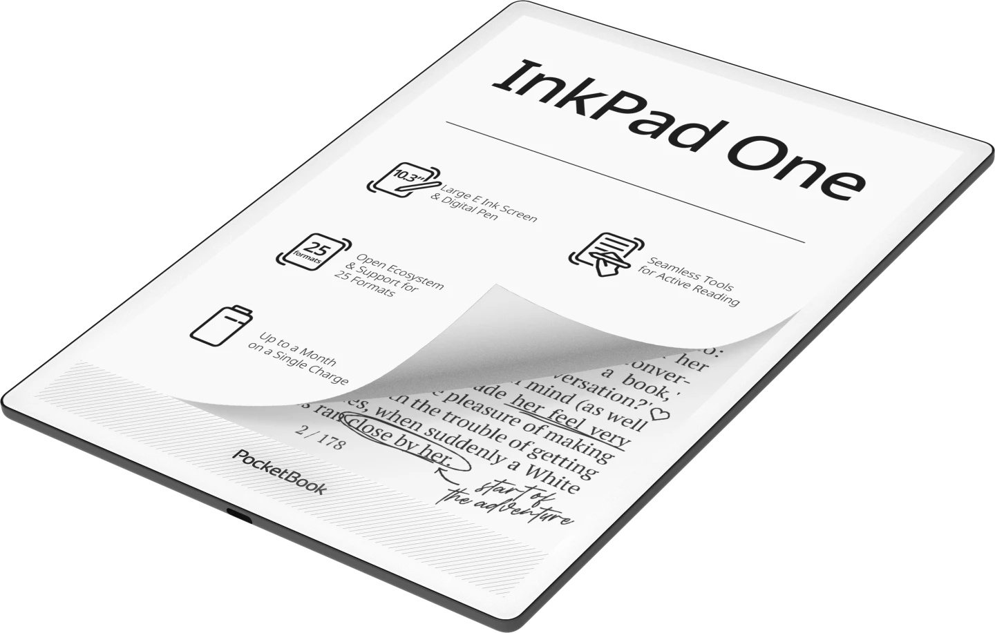 PocketBook InkPad One: Large E Ink Reader & Notebook