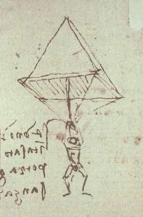 Leonardo Da Vinci's drawing of a parachute from 500 years ago