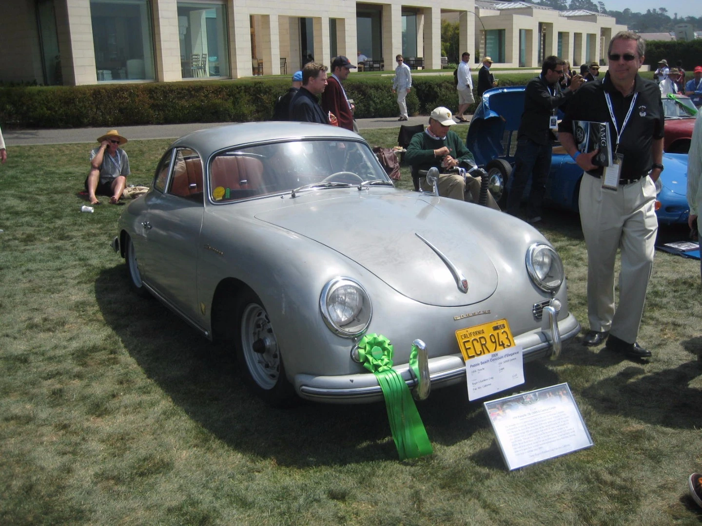 A Porsche Carrera on display at Pebble Beach. The green ribbon shows it was also in the Tour d'Elegance. This can be a tie-breaker.