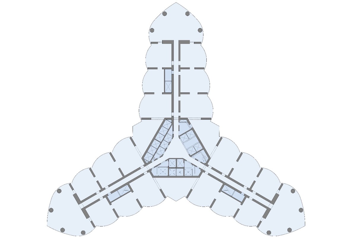 Architectural drawing of the Burj Khalifa