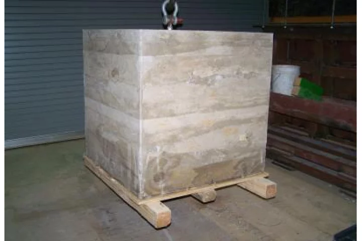 'Green' research at Louisiana Tech has resulted in new geopolymer concrete technology, like this 5,000lb concrete block cast using fly ash
