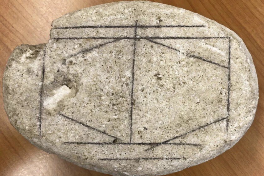 Many games in this period of time were marked on the ground – not preserved in limestone like this one