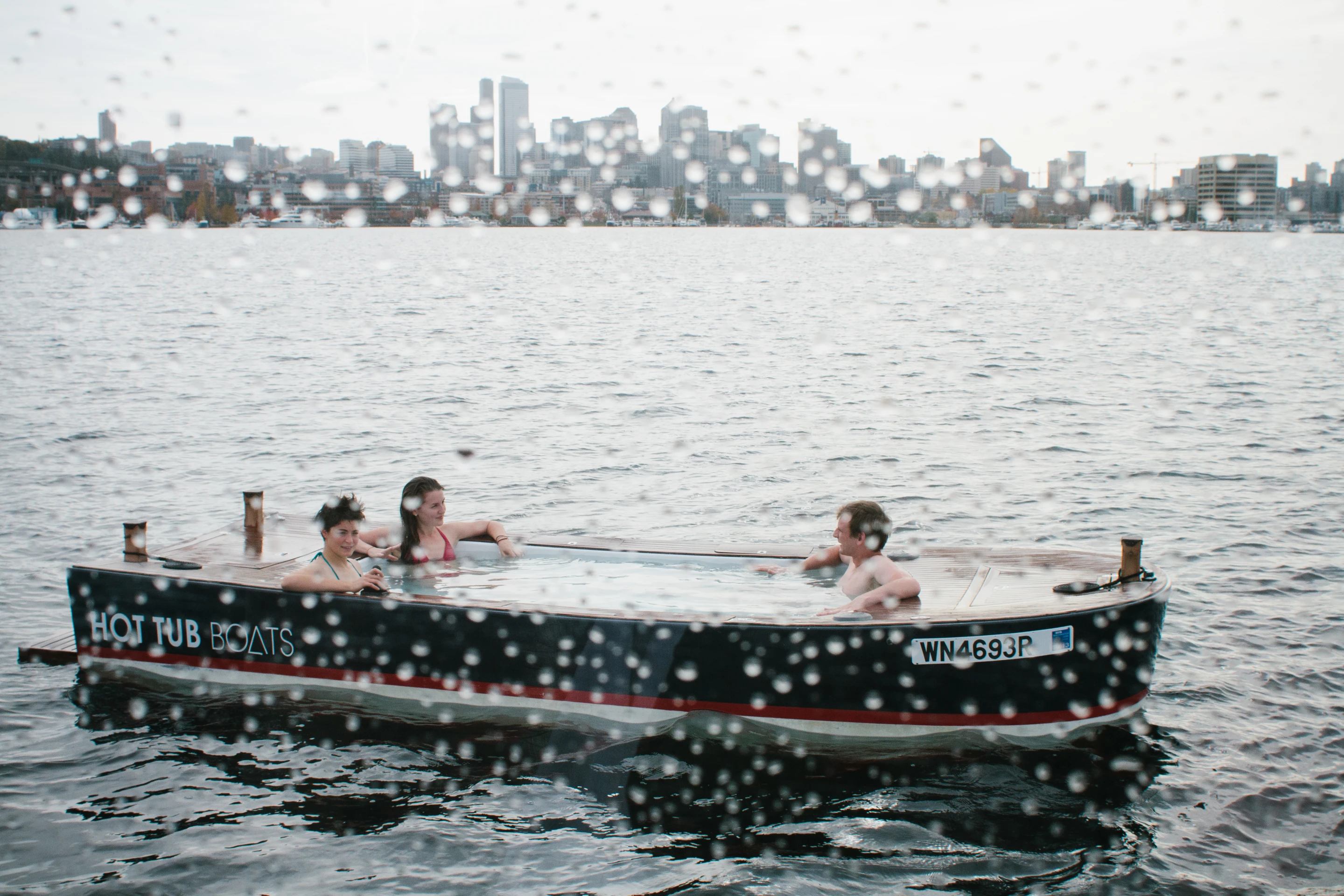 The Hot Tub Boat allows its passengers to soak while they cruise