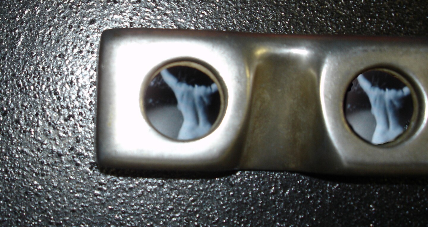 The eyepiece on the reproduction peep show, salvaged from the original British machine (Photo: Michael Ford)