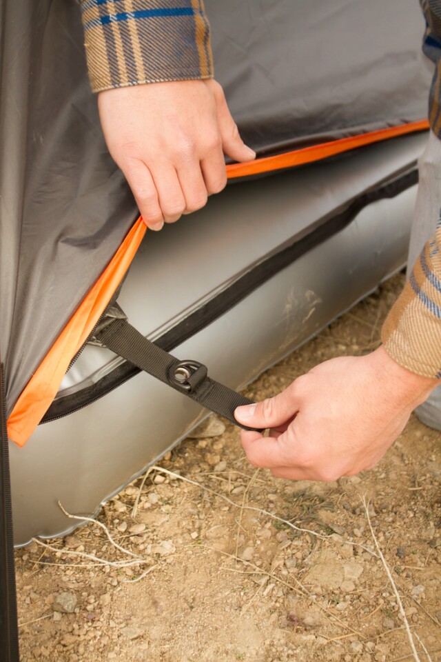 With the more mobile camper in mind, Aesent made the inflatable base detachable simply by unzipping it from the shelter