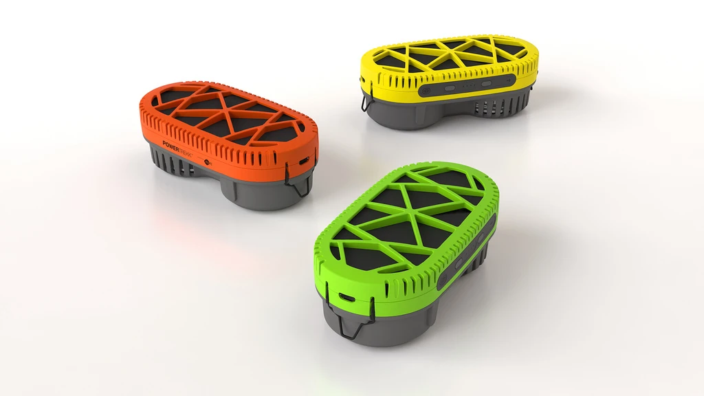 The PowerTrekk will come in green, red and yellow and is expected to be shipped internationally in October