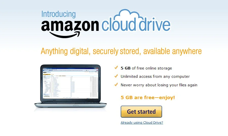 All Amazon customers start with 5GB of free storage, with more available via purchase plans