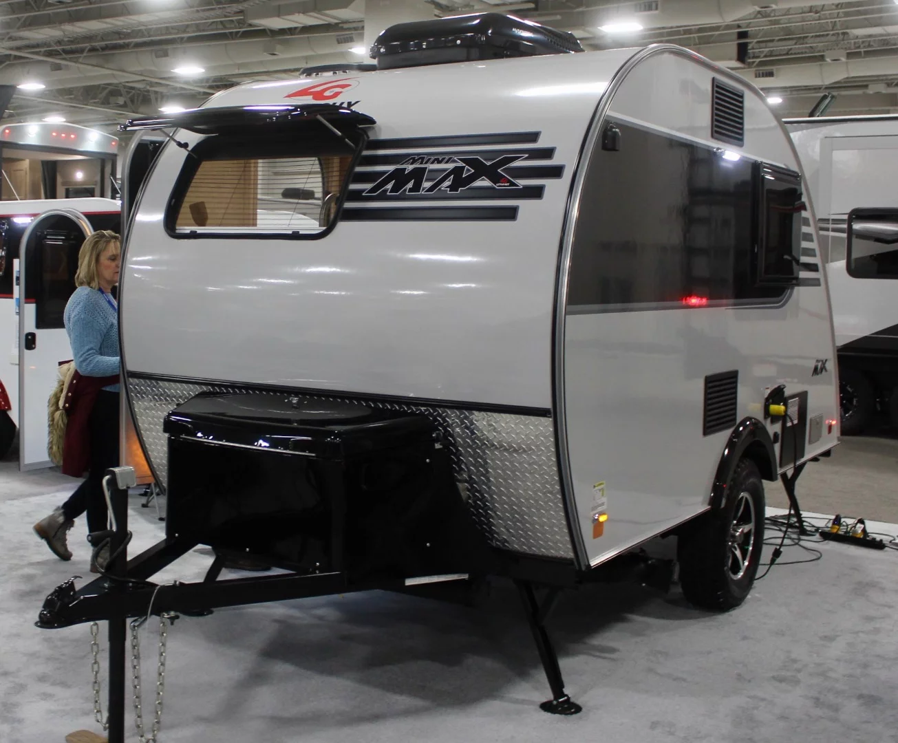 It's not necessarily an oxymoron: the Little Guy Mini Max is a smaller version of the Max trailer, measuring just over 17 feet (5.2 m) long and weighing just under 2,000 lb (907 kg). It launched in 2018