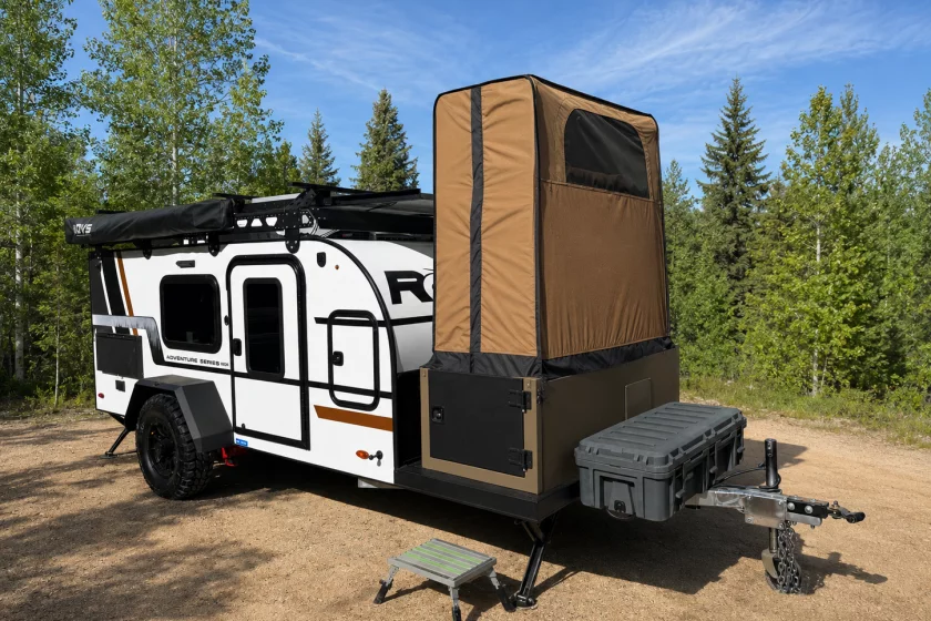 Encore launched the new ROG 12RK-FB with collapsible wet bath at the 2026 Overland Expo show in May