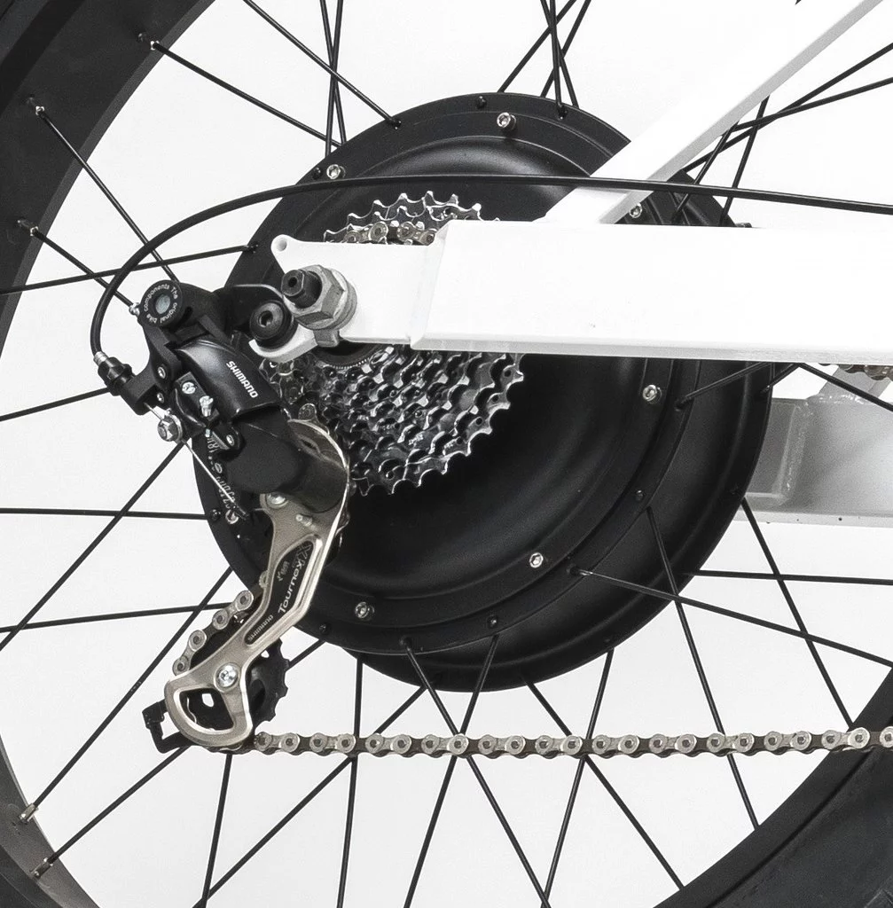 The Joystickbike can be upgraded to a 1,000-W motor, if local laws allow or if you don't plan to take it out on public roads