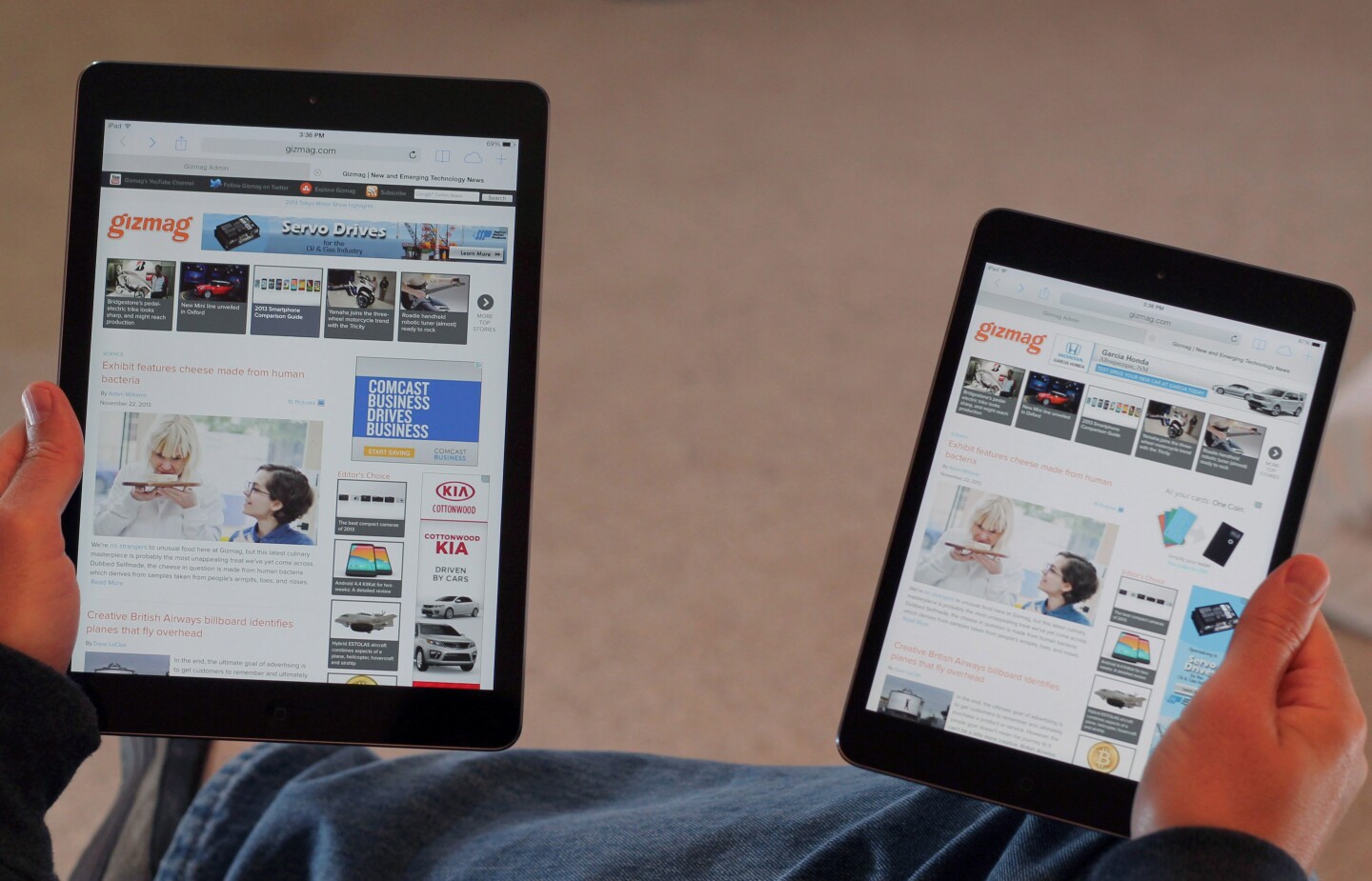 Each tablet is a piece of cake to hold in one hand