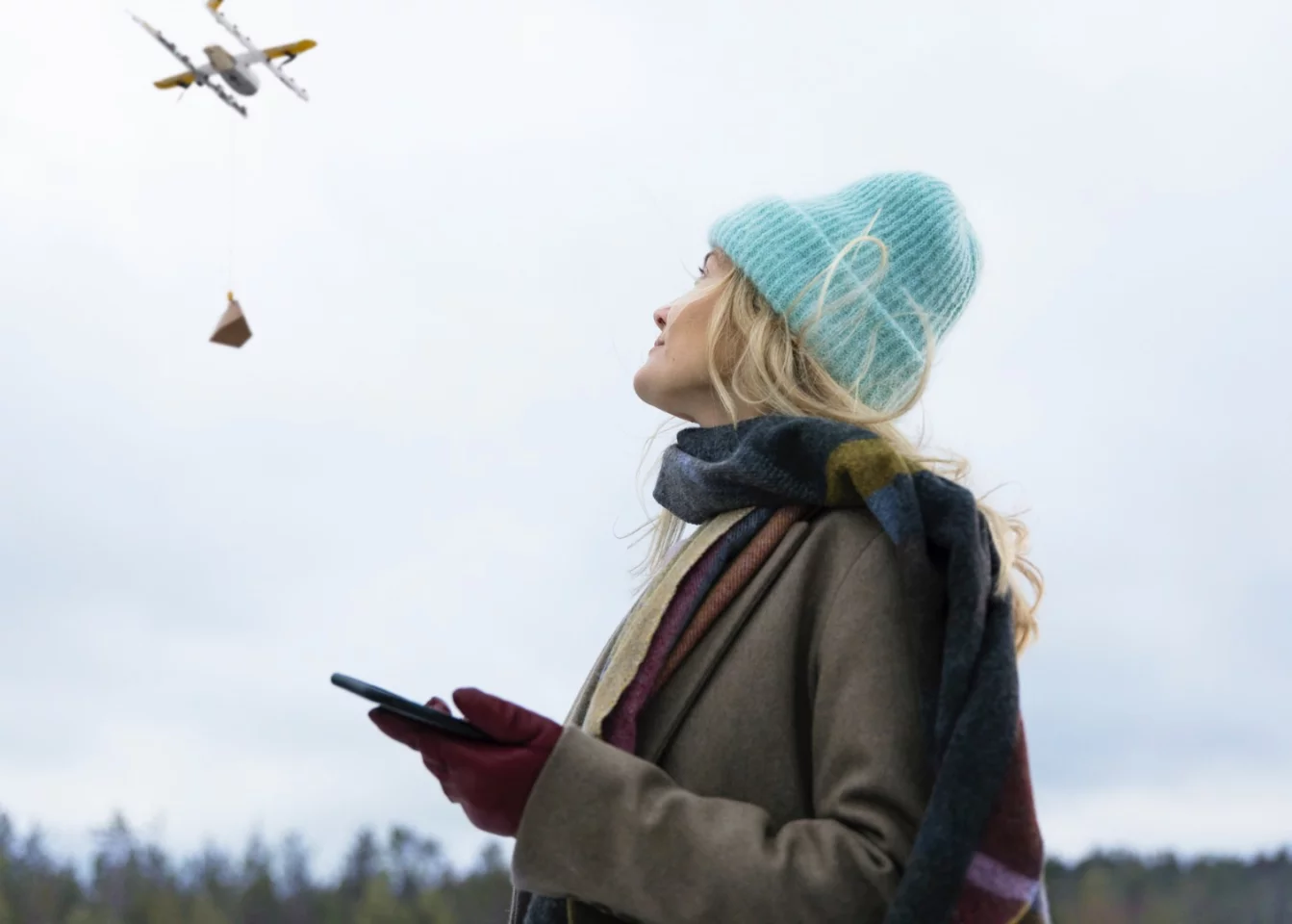 Early adopters in Finland will be able to schedule package delivery by Wing drone using a companion mobile app