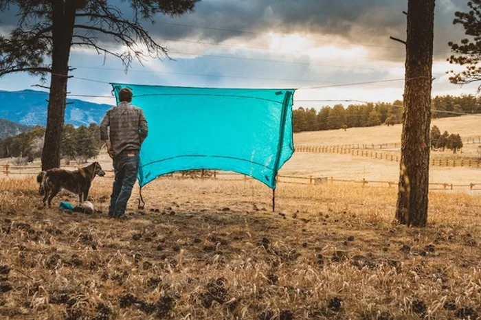 The Walden can be hung sideways to act as a sunshade or wind break