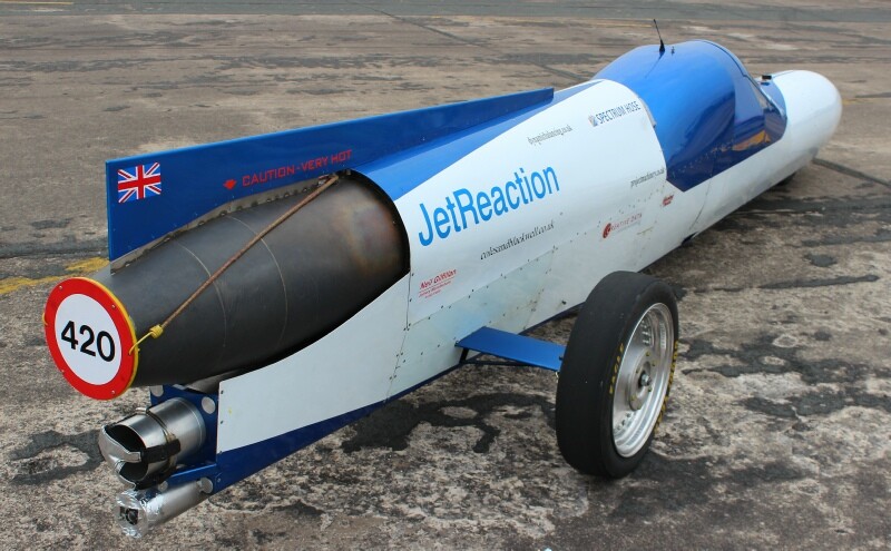 The business end of the Jet Reaction motorcycle