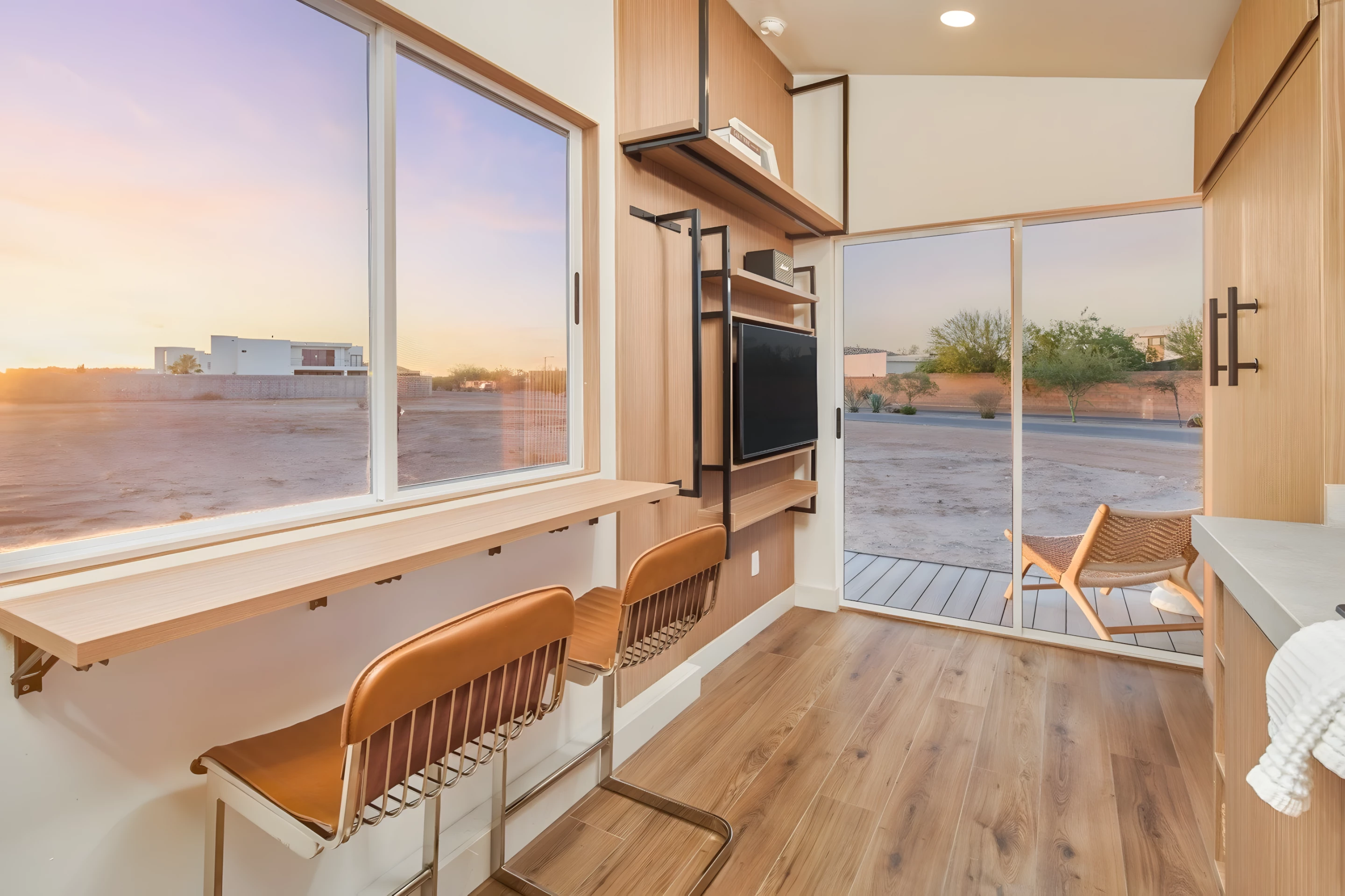 The Vettel Haus' kitchen includes a breakfast bar for two