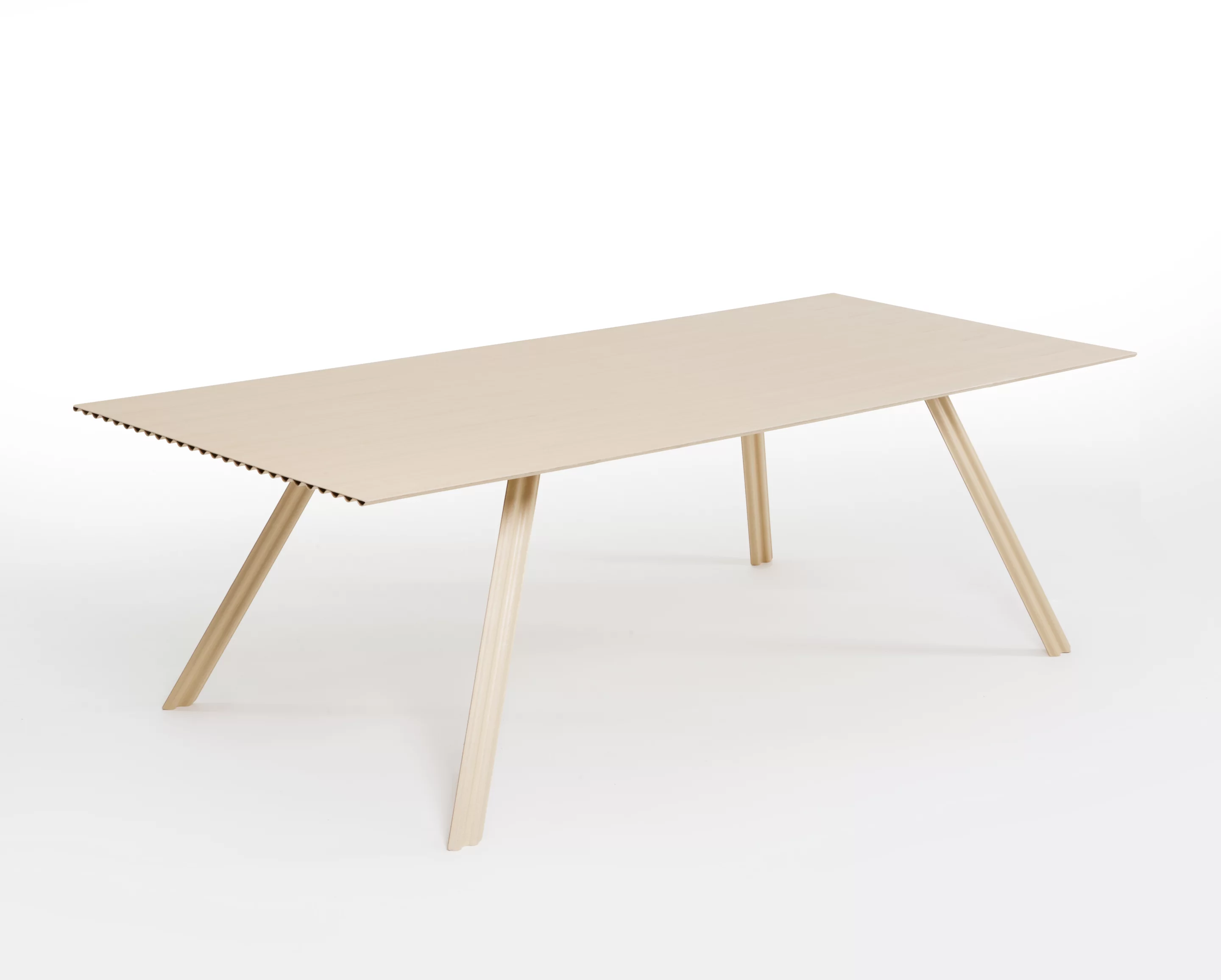 The two and half meter/ 8.2 ft long table is made from 0.8mm (0.03 inch) thick Canadian Spruce aircraft plywood
