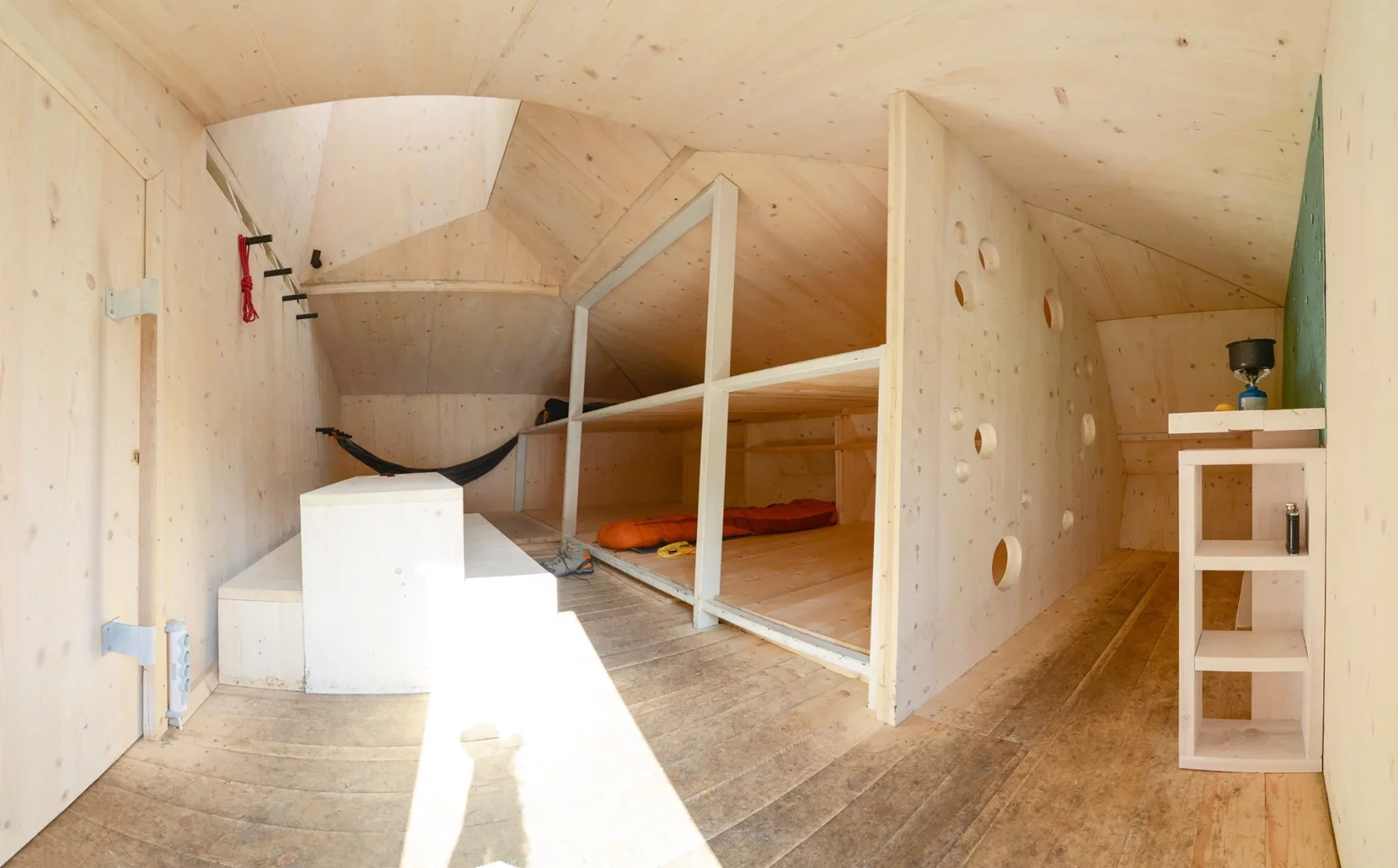 Inside, the shelter is rather sparsely furnished but certainly more welcoming than a night spent outside