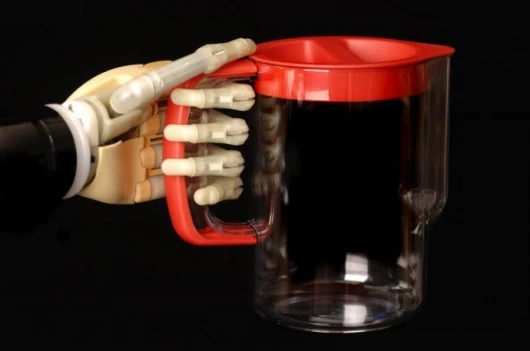The iLimb hand, from Touch Bionics, demonstrating a power grip.