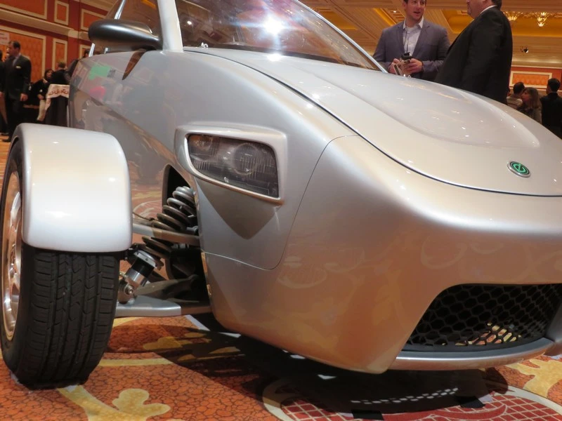 A different green design, the Elio offers up to 84-mpg based on light, composite construction, aerodynamic design and a small gas engine