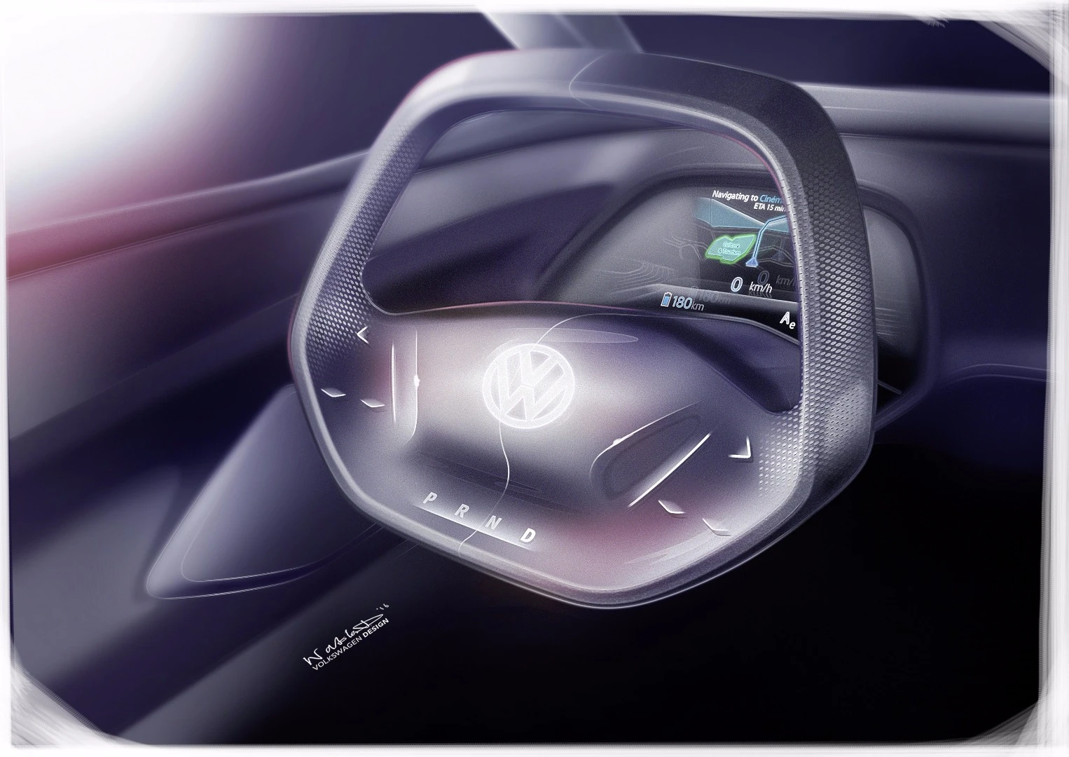 VW ID steering wheel out for manual driving