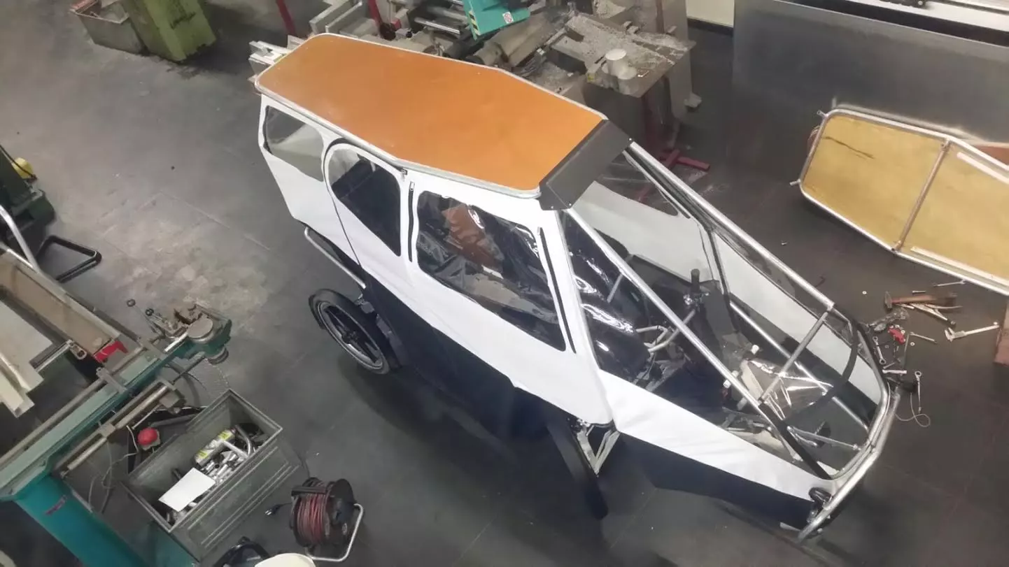 The shape aids in aerodynamic performance, according to Velove