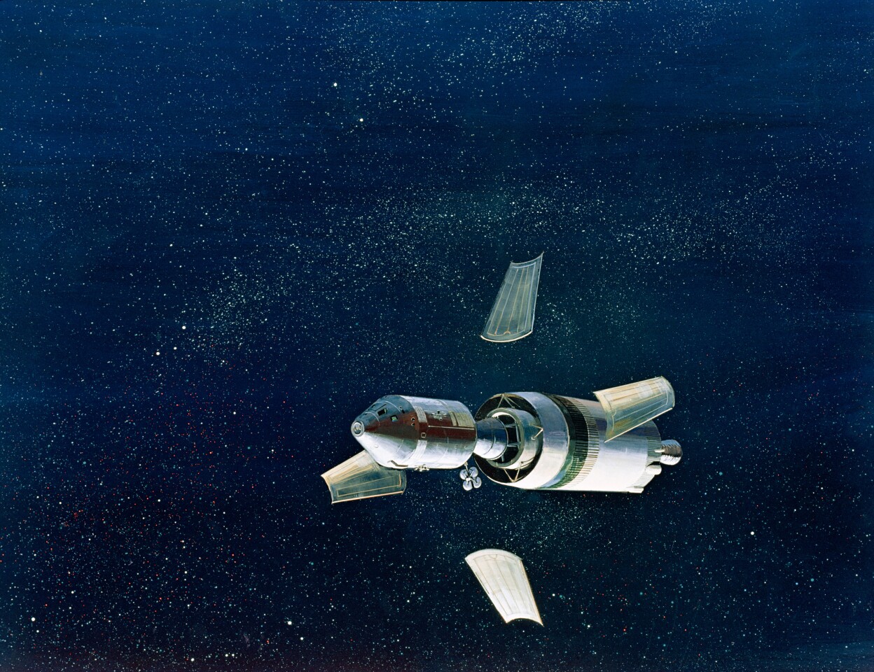 Artist's concept of Apollo 8 separating from the S-IVB (Image: NASA)