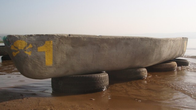 'Orca' is a concrete canoe (Photo: Shmuel Linski)