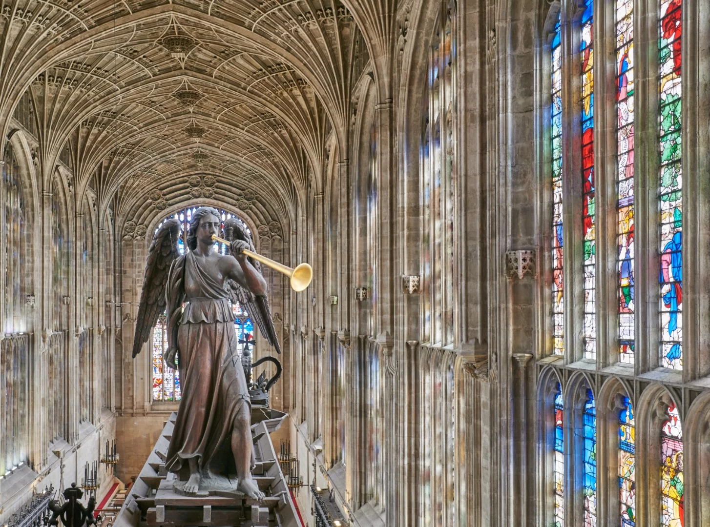 Shortlisted - King's College Chapel. "This angel atop the organ screen in King's College Chapel (King's College, Cambridge) has been watching over visitors for over 480 years."