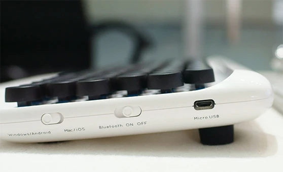 Switches on the side of the keyboard let you chose between modes