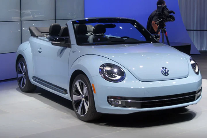 The 2013 Volkswagen Beetle Convertible 60s Special Edition on the floor at the LA Auto Show